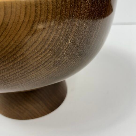 Vintage Myrtlewood Oregon Coos Bay MCM Compote Pedestal bowl w/ Lid - Picture 8 of 8